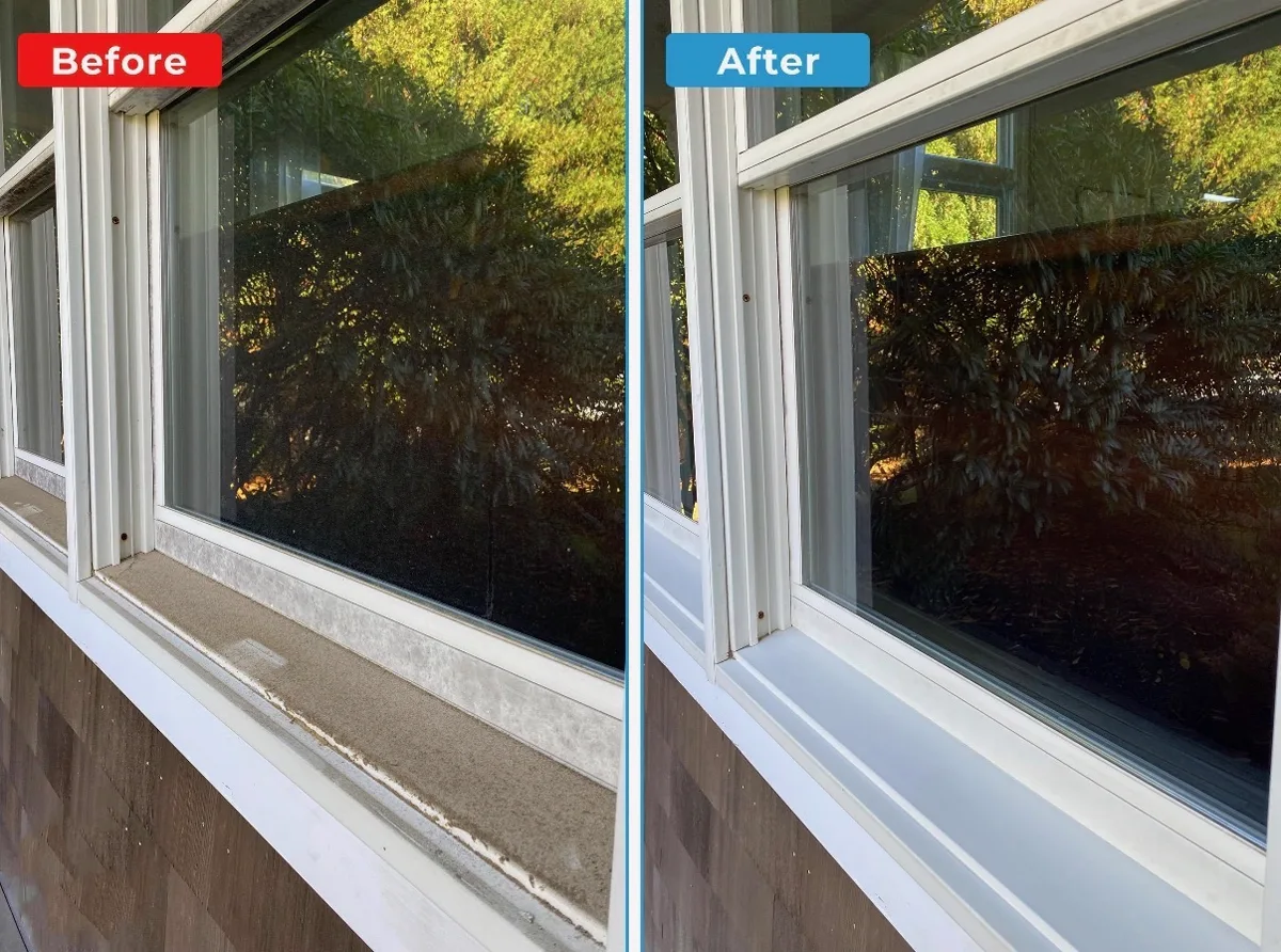 Before & after — front windows